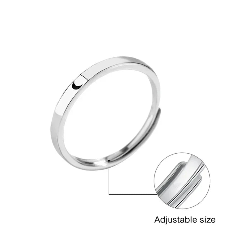 Adjustable Sun Moon Engagement Couple Rings