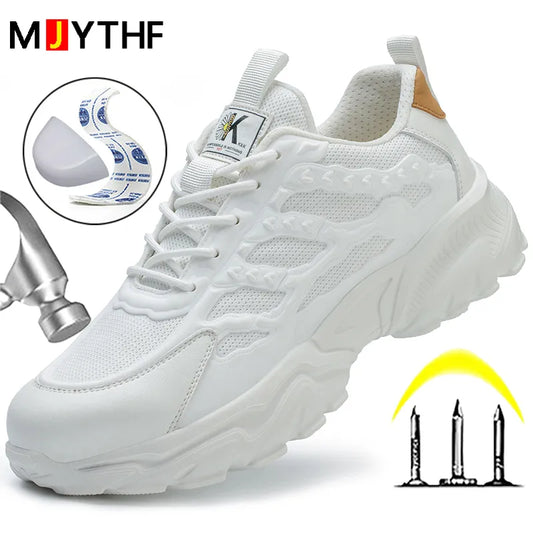 Men White Safety Shoes  - Work Sneakers