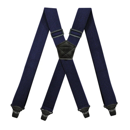Heavy Duty Work Suspenders - X-Back 4 Plastic Gripper
