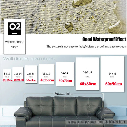 Waterproof Ink Print Bohemian Large Abstract Wall Art