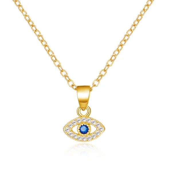 Gold Evil Eye Bracelet with Blue Zircon – Adjustable Handmade Lucky Nazar Bracelet