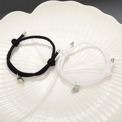 Couple Bracelet - Simple Love Heart Black And White Bracelet Jewelry