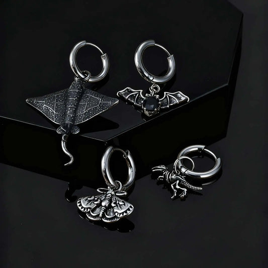 Men's Stainless Steel Stud Earrings Set