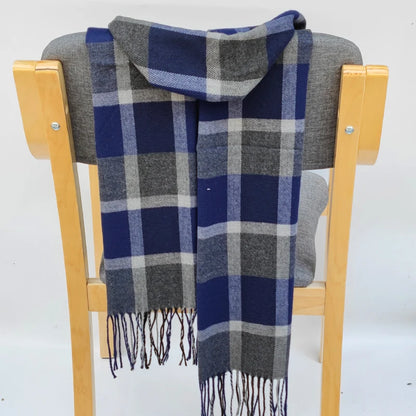 Casual Plaid Winter Scarf for Men