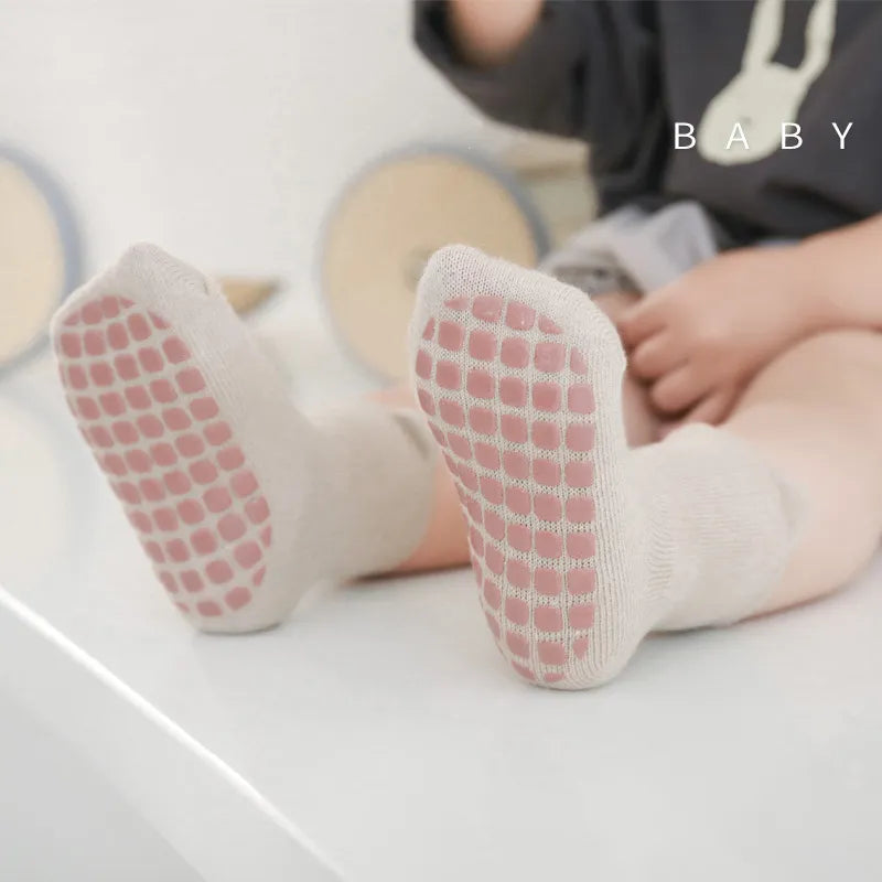 5 Pairs Infant Newborn Baby Girls Anti-Slip Socks Girls Cartoon Floor Stockings