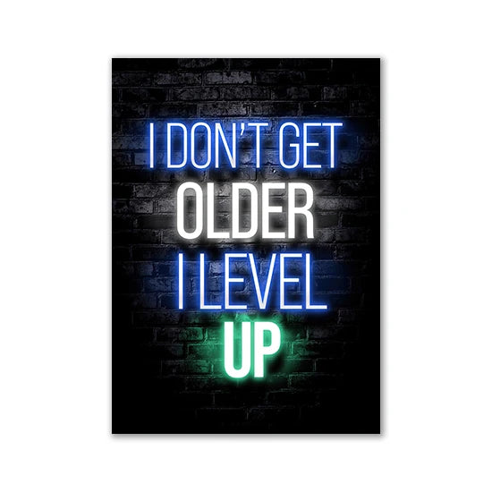 Motivational Neon Effect Canvas Wall Posters