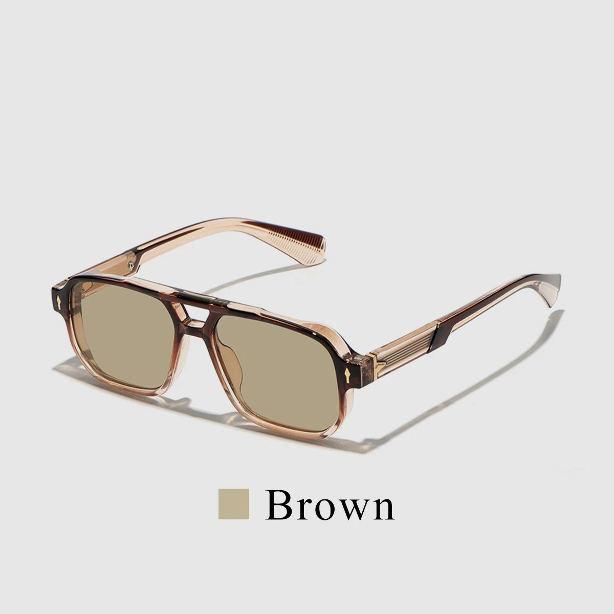 Men's Retro UV400 Transparent Frame Sunglasses