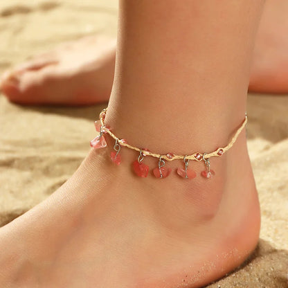 Sweet Daisy Flower Starfish Seashell Beads Anklets