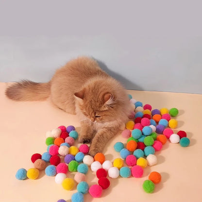 Cat Interactive Teaser Training Toy - Mini Pompoms Toys For Cat