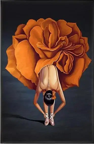 Abstract Women & Flowers Canvas Wall Art Paintings