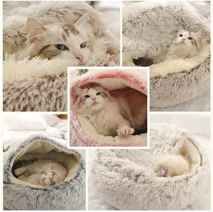 Soft Plush Mattress Warm Sleeping Cave Cat Bed