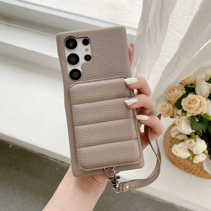 Lichee Pattern Leather Cover for  S21 FE S22 S23 Plus Note 20 Ultra A52 A53 A54 5G