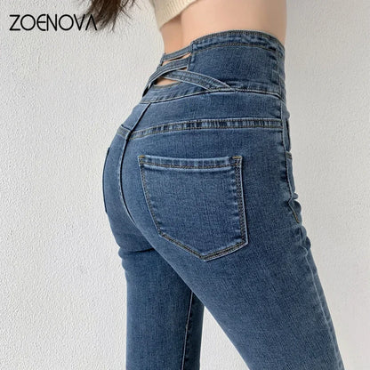 Skinny Pencil Jeans - Women Slim Stretch Denim Pants