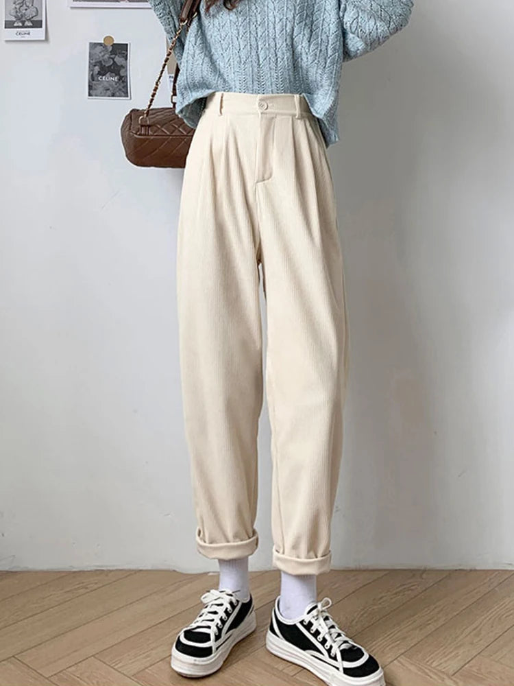 Pantalons de printemps coréens simples pour femmes