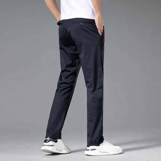 Men's Summer High Elastic Ice Silk Trousers