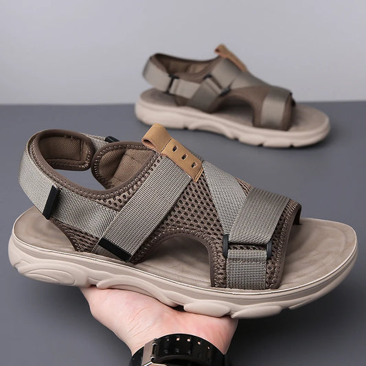 Chaussures d'extérieur décontractées pour hommes - Sandales en cuir respirantes