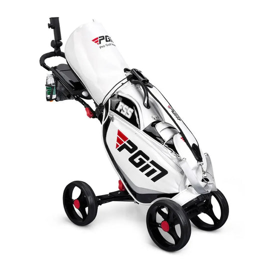 Foldable Four-Wheel Golf Cart Aluminum Alloy Trolley Umbrella Holder