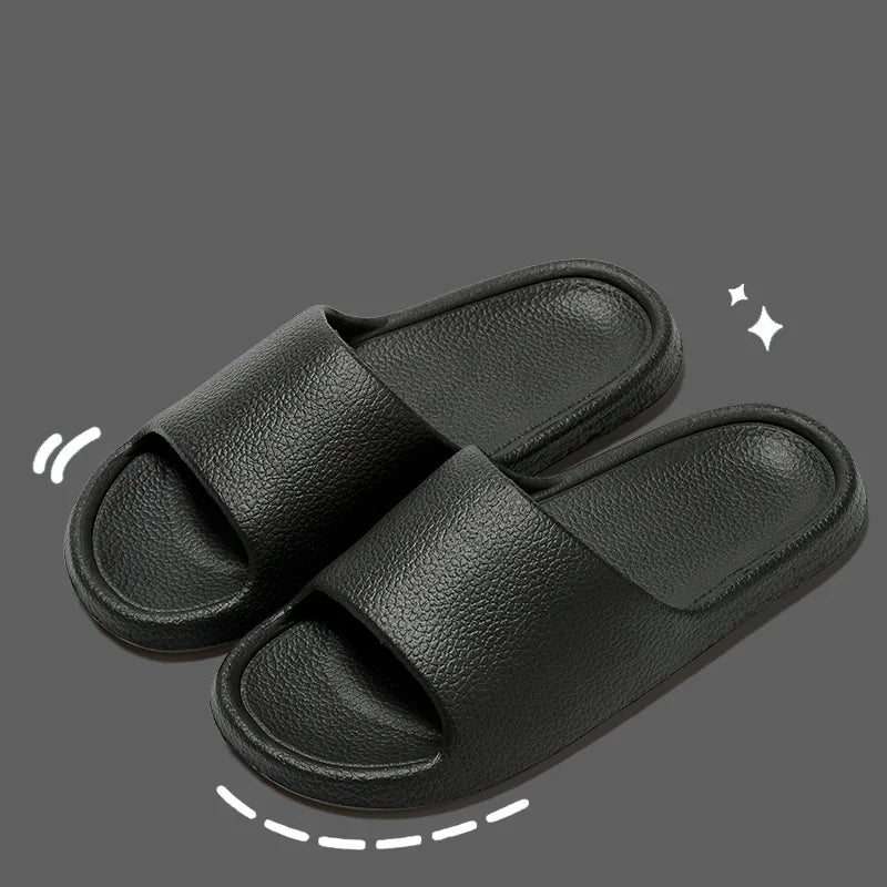 Solid Flat Lightweight Indoor Bathroom Slippers