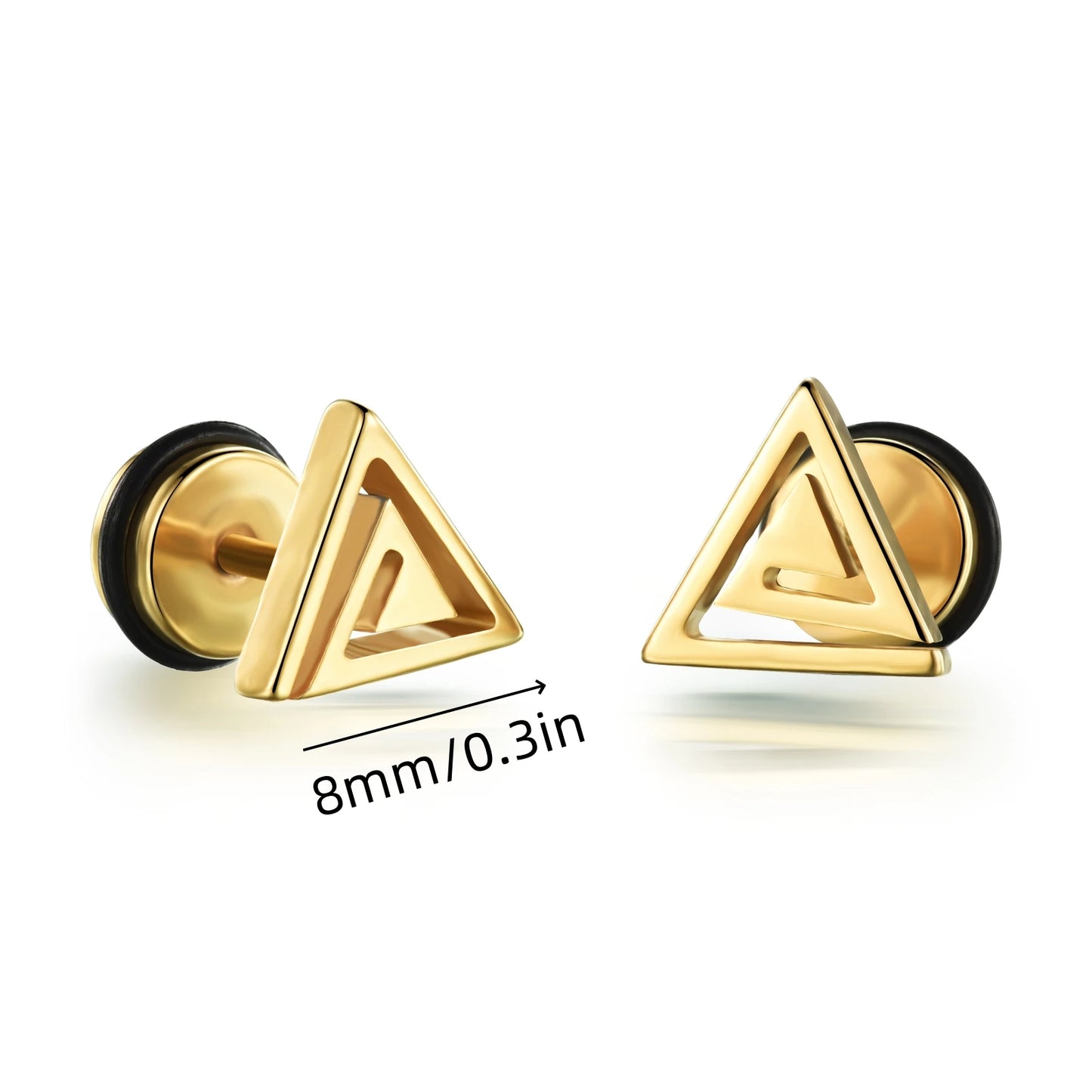 Boucles d'oreilles gothiques punk en acier inoxydable pour hommes et femmes – Petit squelette à géométrie rocheuse avec zircon