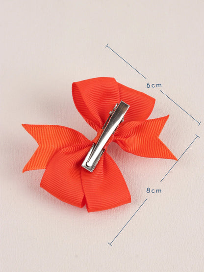 24pcs/set Solid Grosgrain Ribbon Hair Bows With Clips For Girls