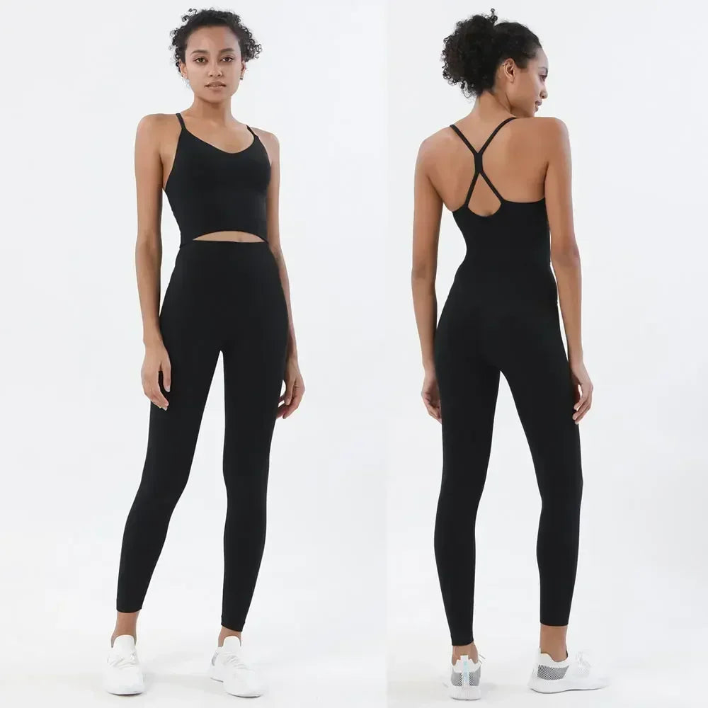 Sports Bra and Leggings Set – Naked Feel High Waist Leggings & Shockproof Sports Bra