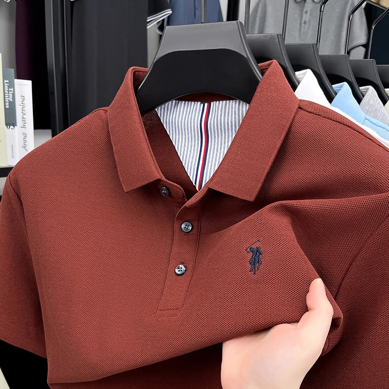 Men's Summer Cotton Embroidery Golf Polo Shirt