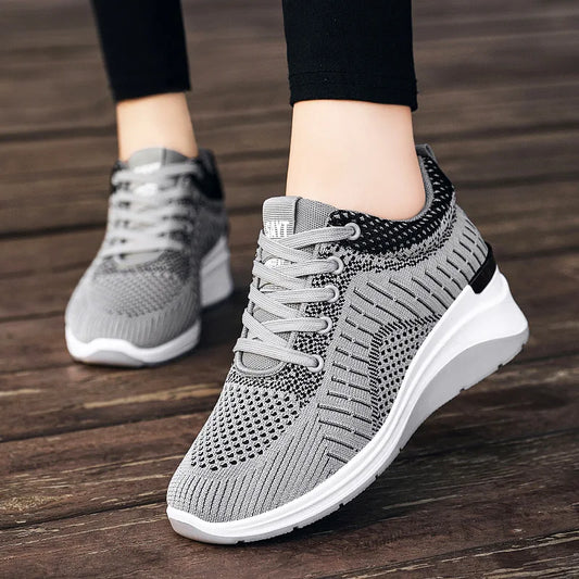Women Casual Height Increasing Sport Wedge Sneakers