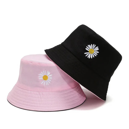 Women's Double-sided Flower Embroidered Fisherman Hat