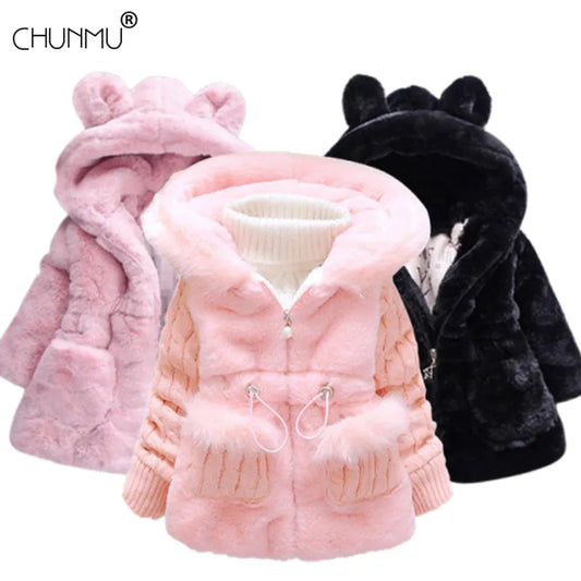 Winter Faux Fur Newborn Baby Girl Jacket - Cozy Coats
