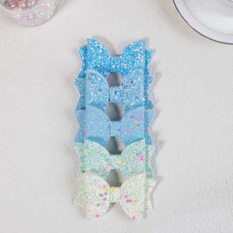 Sparkly bows hair clips