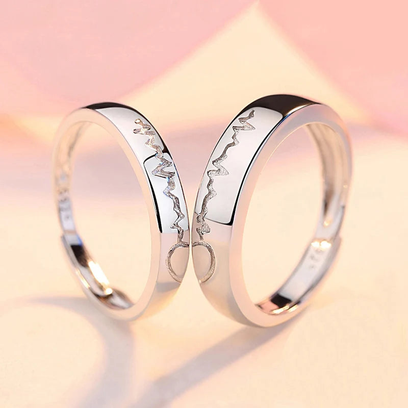 Zircon Heart Couples' Endless Love  Rings Jewelry