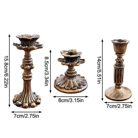 Vintage Candle Holders Centerpiece Decor