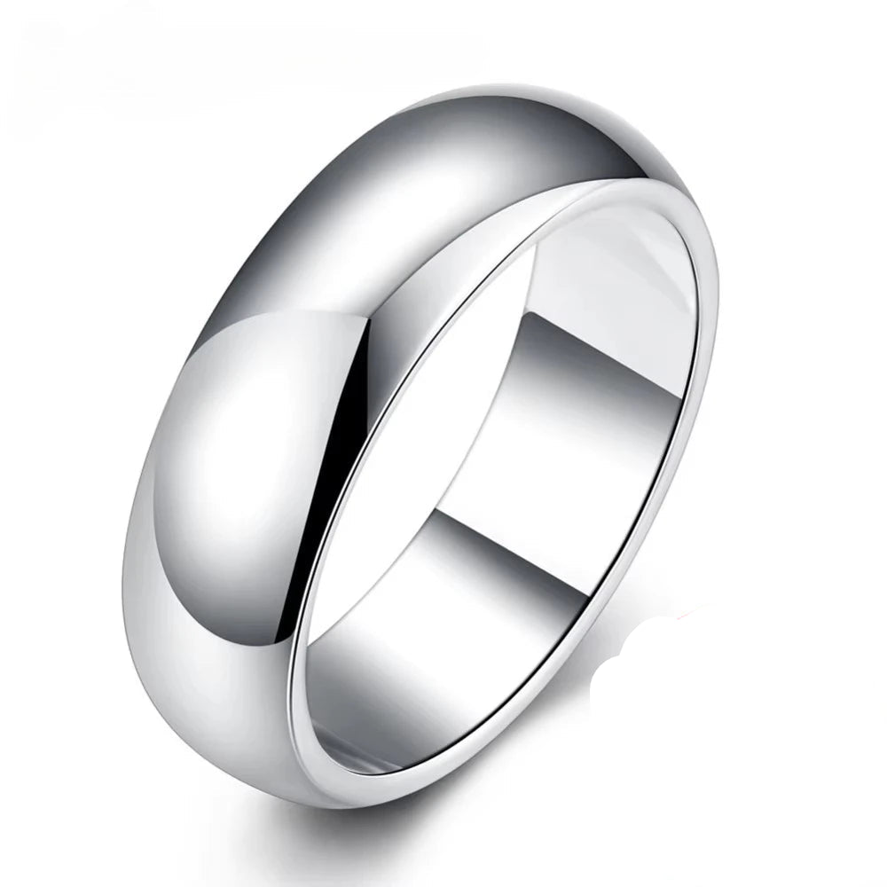 Women's 925 Sterling Silver Round Engraved Couple Rings
