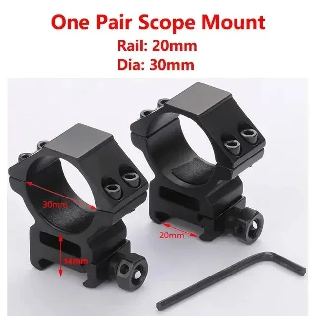 2PCS Hunting Rifle Scope Mount Rings for 25.4mm/30mm Tubes - 11mm/20mm Rails
