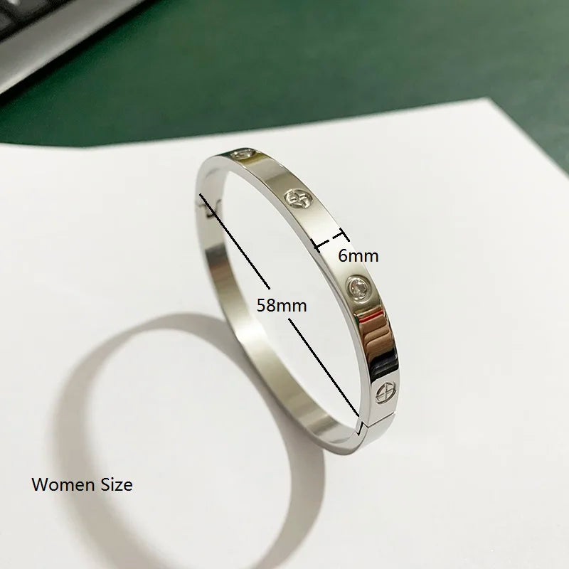 steel zircon bracelet