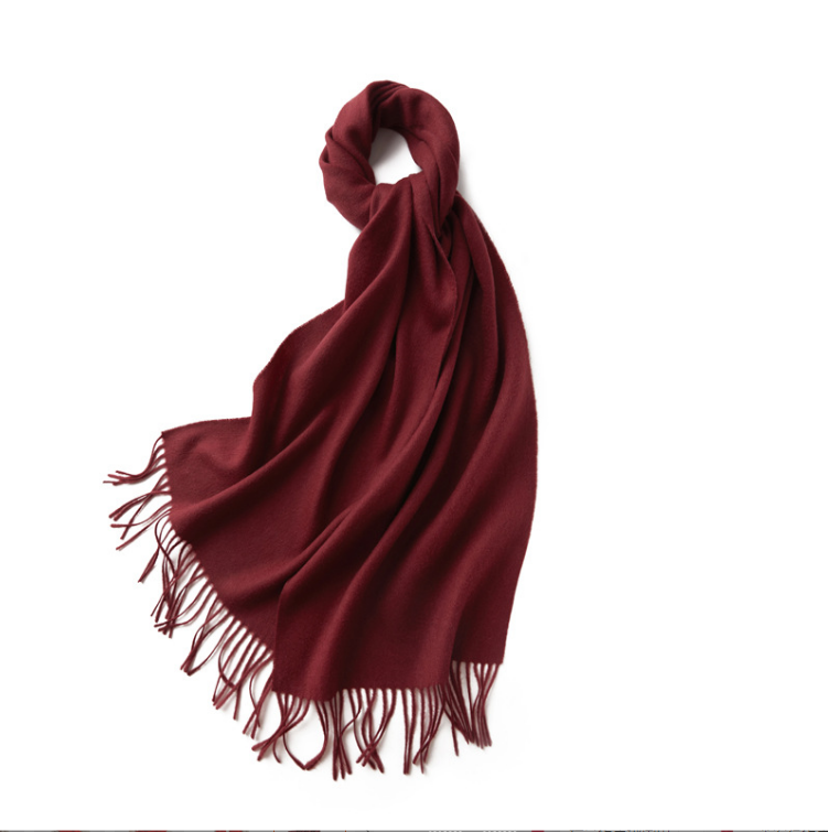 Écharpe chaude en cachemire de couleur unie pour femme
