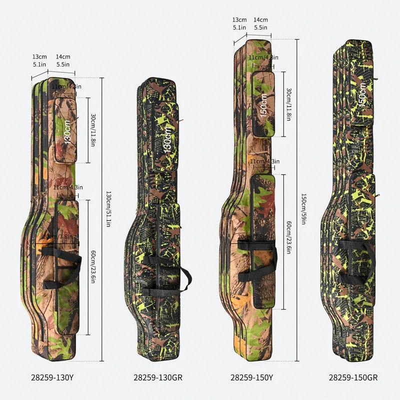 1.3m/1.5m Foldable Double-Layer Fishing Bag - Outdoor Rod Storage Kit
