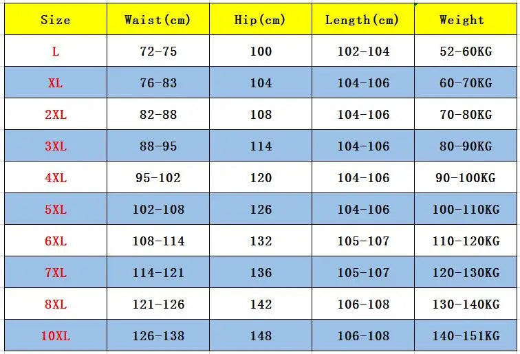 10XL Summer Casual Pants

