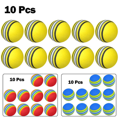 10x Rainbow Foam Golf Swing Training Balls
