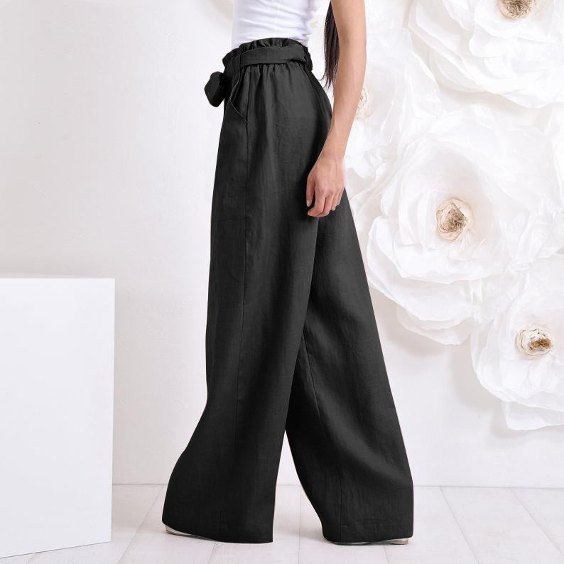 Pantalon long à taille élastique pour femme
