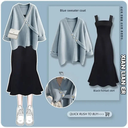 Cozy Knitted Suit Autumn Winter Warmth