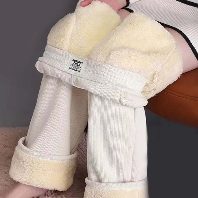 Cozy Plus Size Lamb Fleece Winter Pants