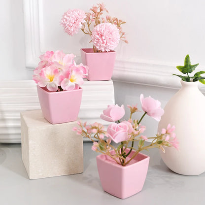 1 Set of Home Decor-3 POTS Simulation Flower Small Combination-23137ZH3