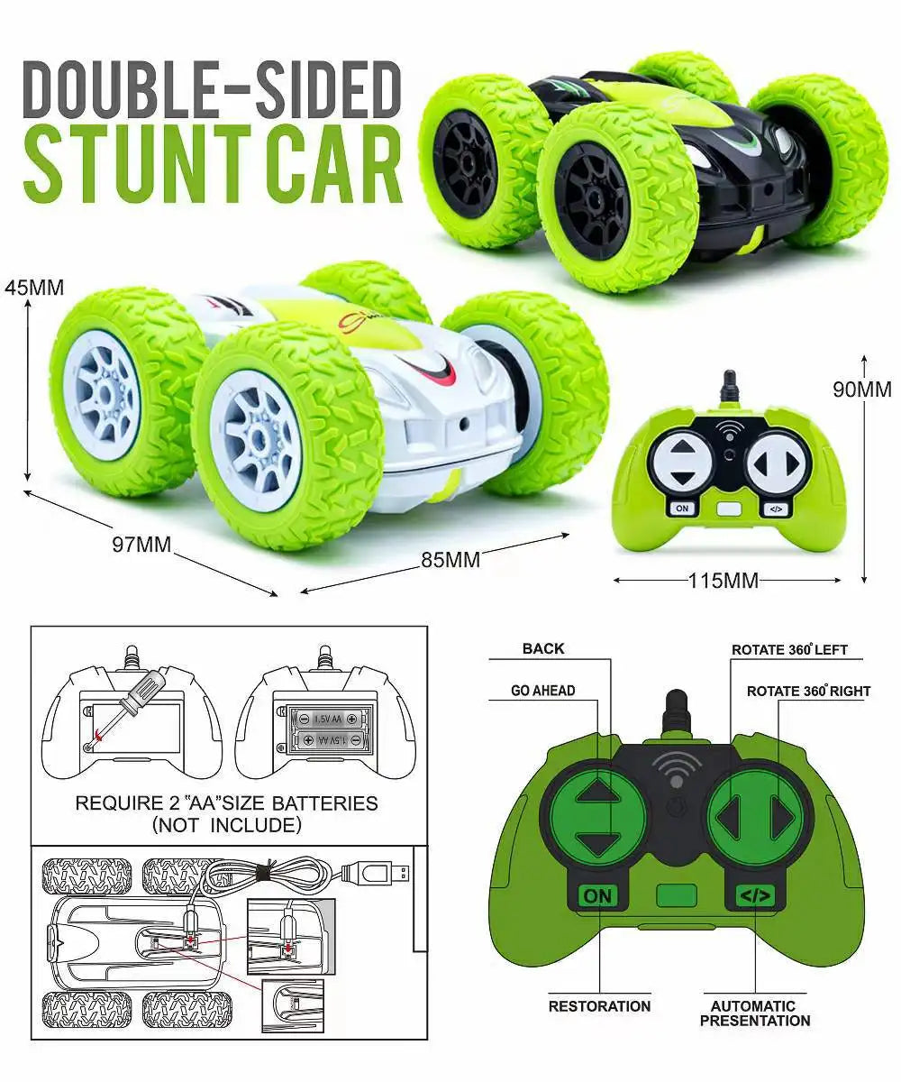 2.4GHz Double-Sided Remote Control Mini RC Stunt Car