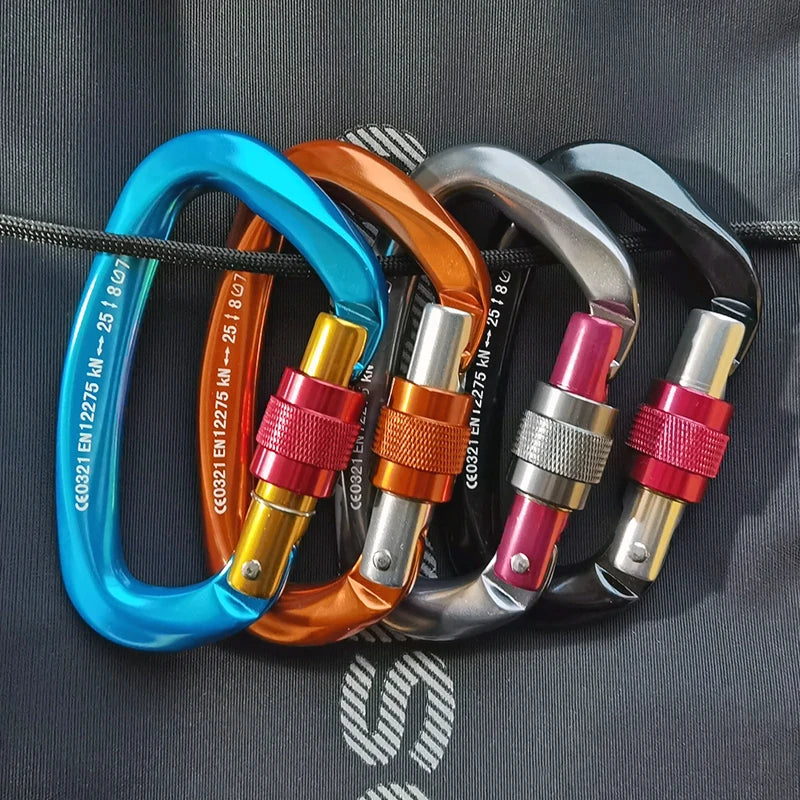 25KN Professional Climbing Carabiner D Shape Safety Lock
