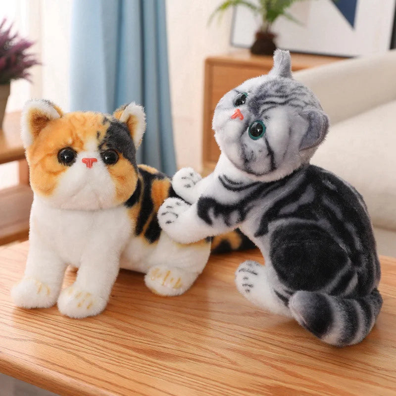 26cm Stuffed Lifelike Cats Plush Toy Shorthair Cute Cat Doll Pet Toys