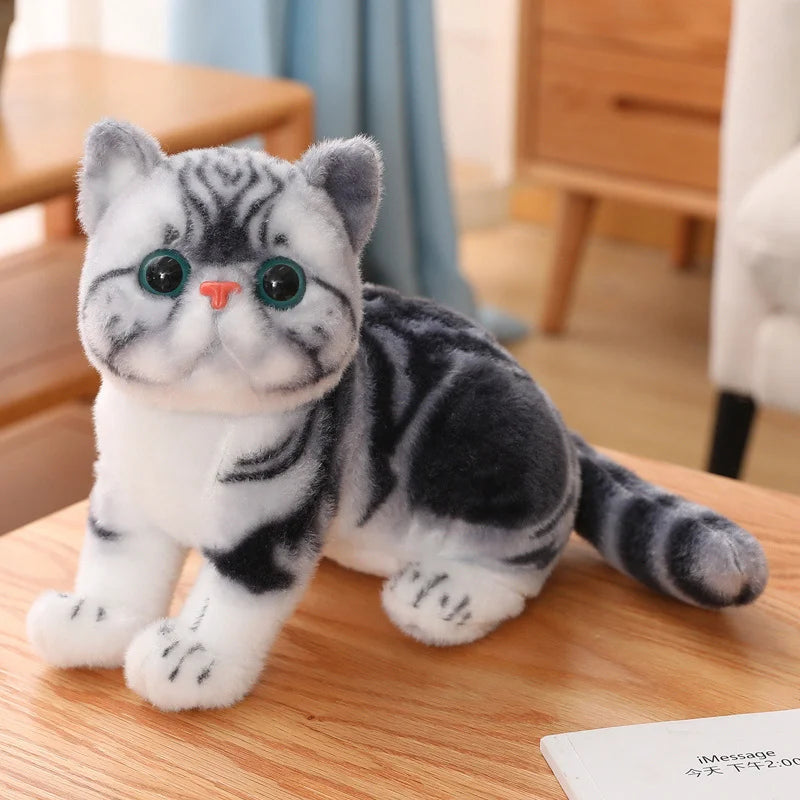 26cm Stuffed Lifelike Cats Plush Toy Shorthair Cute Cat Doll Pet Toys