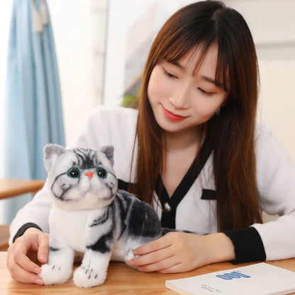 26cm Stuffed Lifelike Cats Plush Toy Shorthair Cute Cat Doll Pet Toys