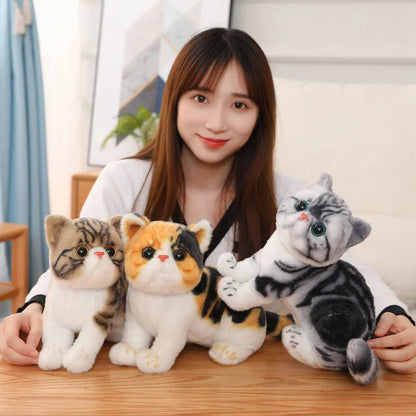 26cm Stuffed Lifelike Cats Plush Toy Shorthair Cute Cat Doll Pet Toys