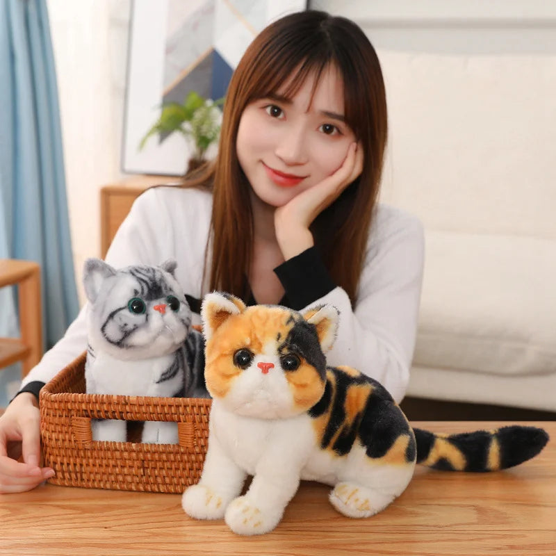 26cm Stuffed Lifelike Cats Plush Toy Shorthair Cute Cat Doll Pet Toys